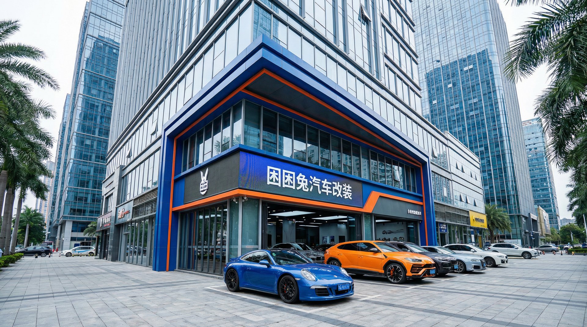 困困兔汽车改装门店外观